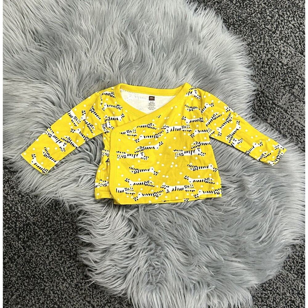 Tea Collection 6/9month Yellow Tiger Tiptoes Wrap Top